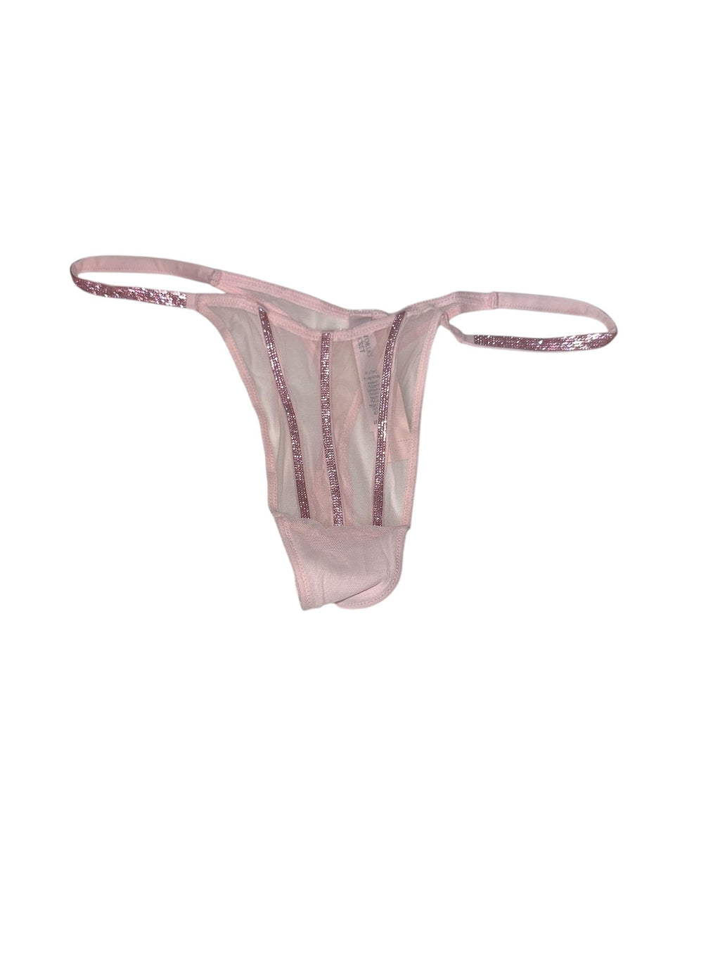 Victoria's Secret Sheer Shine Thong Panty Color Pink New