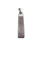 Victoria's Secret Rhinestone Wristlet Strap Keychain Gray Silver Pink New