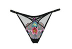 Victoria's Secret Very Sexy Embroidered Mesh High-Leg Thong Adjustable Black XL New