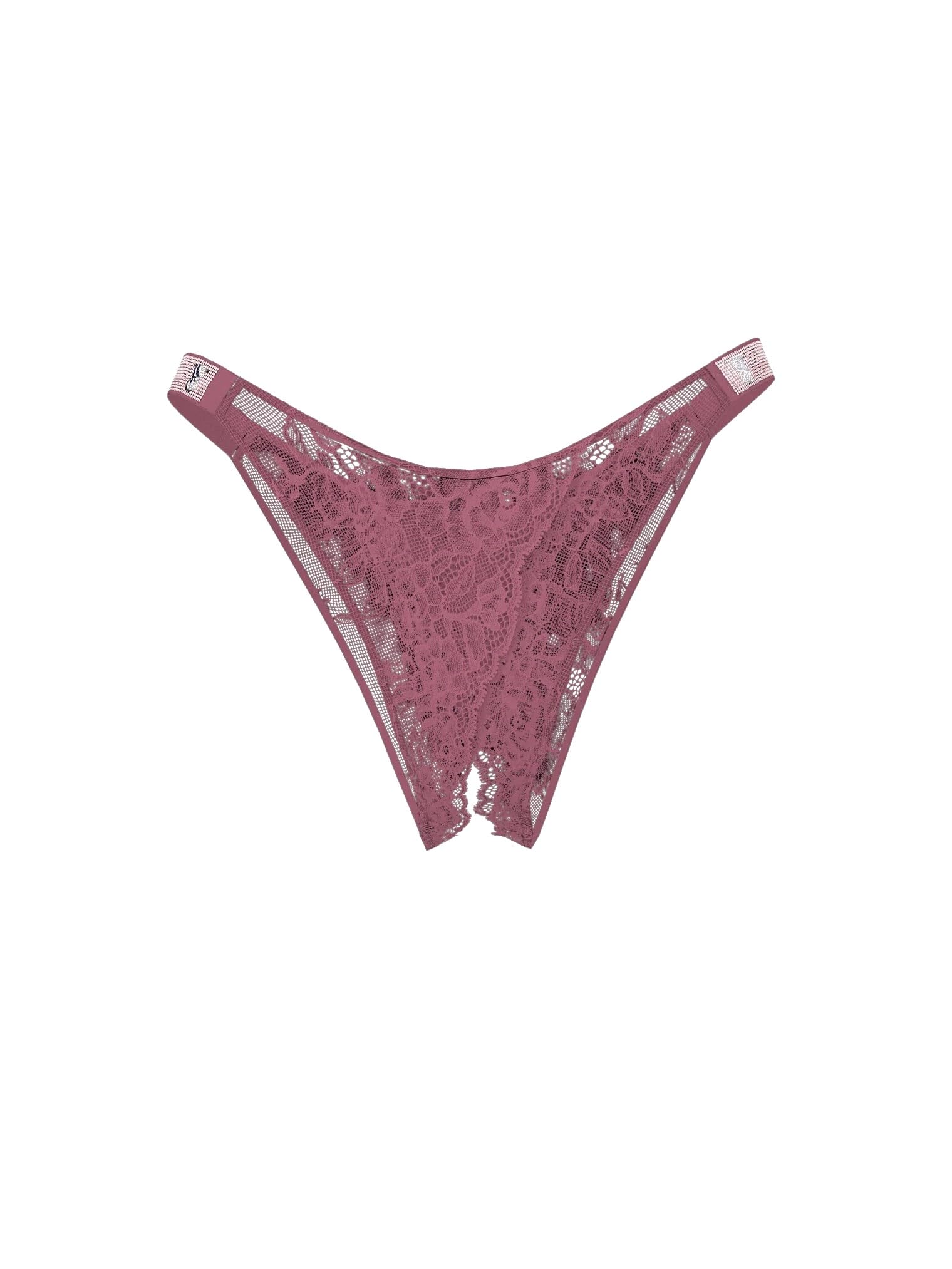 Victoria's Secret Very Sexy Rhinestone Sunset Ombré Shine Strap Rose Lace Crotchless Brazilian Panty Purple New (US, Alpha, Small, Regular, Regular, Purple Vapor)