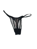 Victoria's Secret Sheer Shine Thong Panty Color Black New