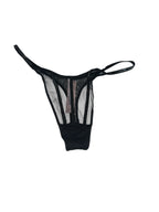 Victoria's Secret Sheer Shine Thong Panty Color Black New