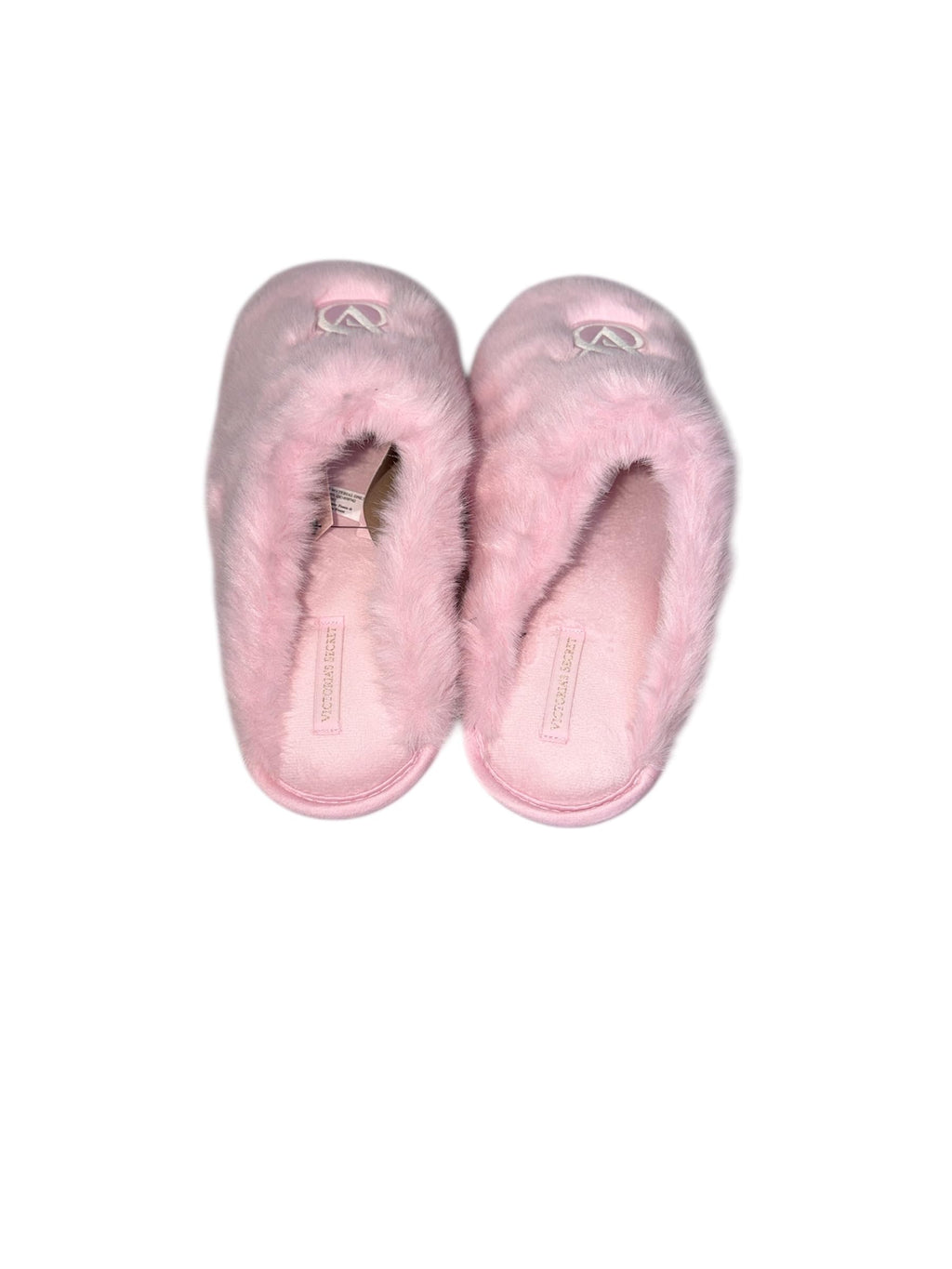 Victoria's Secret Luxe Plush Faux Fur Closed Toe Slippers Pink Soft Cozy House Shoes New
