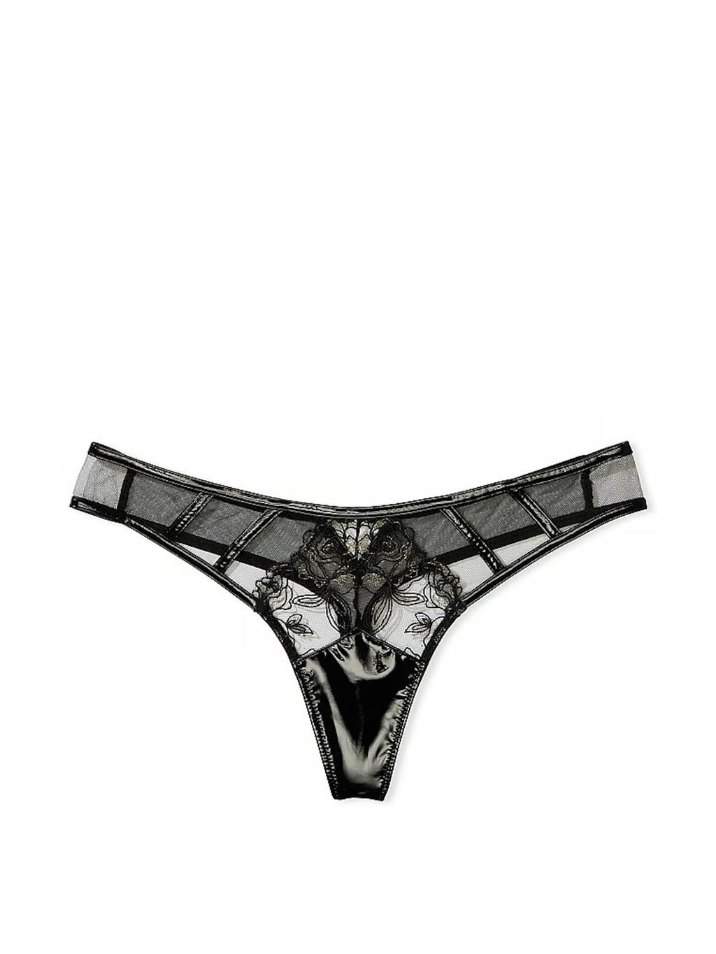 Victoria's Secret Midnight Affair Thong Panty Color Black New (US, Alpha, Medium, Regular, Regular, Black)