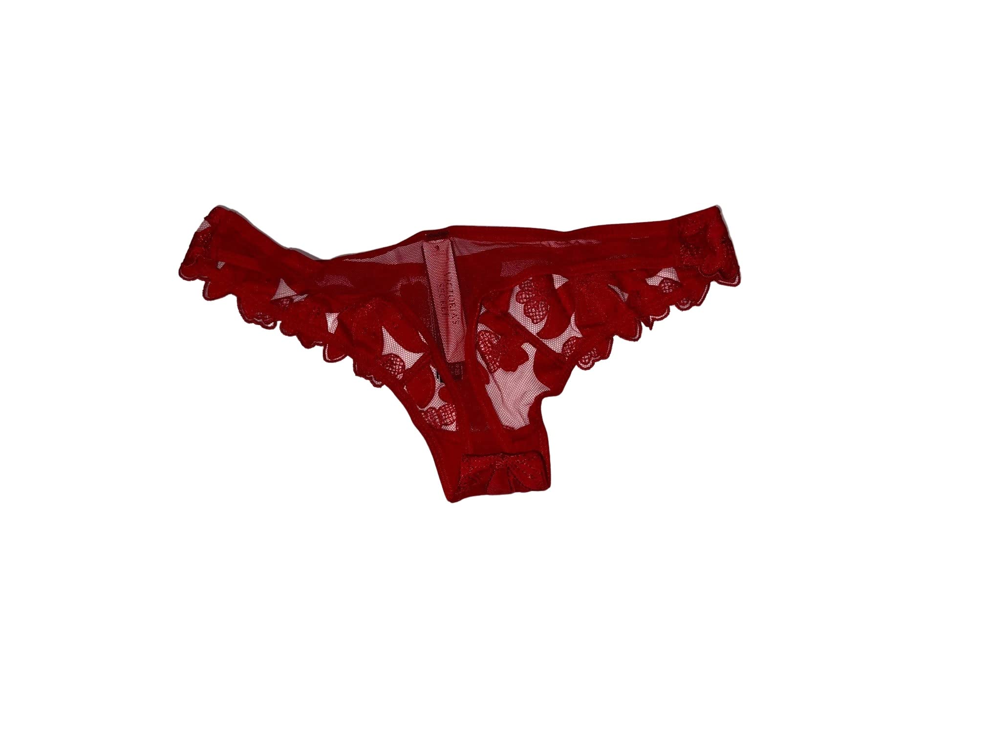 Victoria's Secret Floral Embroidered Thong Panty/Underwear Color Red Size Medium New