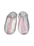 Victoria's Secret Luxe Plush Faux Fur Closed Toe Slippers White Pink New