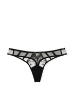 Victoria's Secret Midnight Affair Thong Panty Color Black New (US, Alpha, Medium, Regular, Regular, Black)