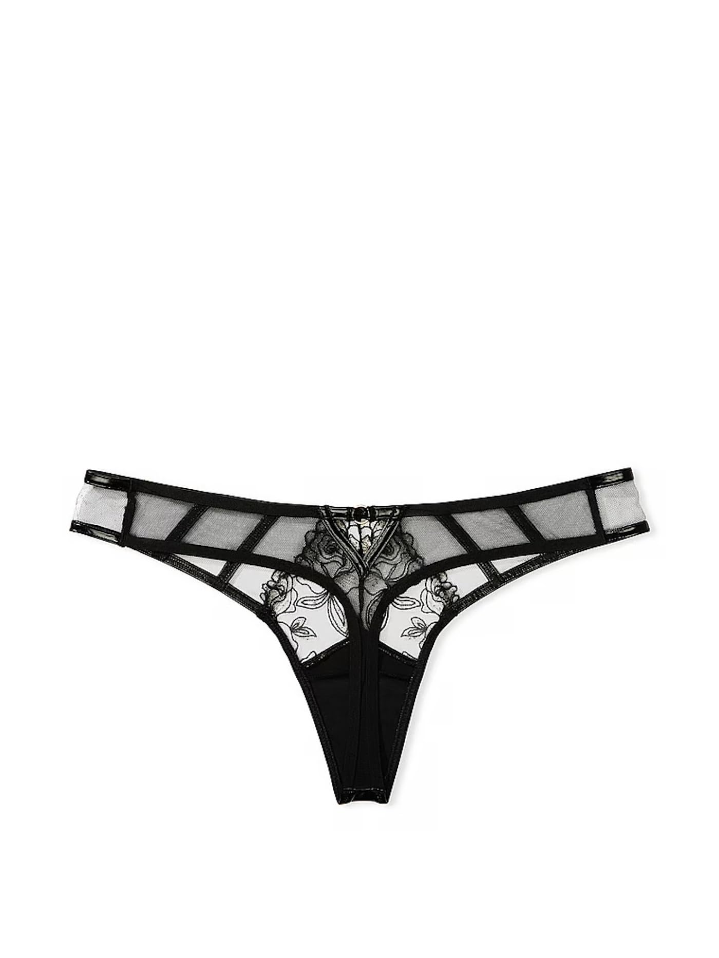 Victoria's Secret Midnight Affair Thong Panty Color Black New (US, Alpha, Medium, Regular, Regular, Black)