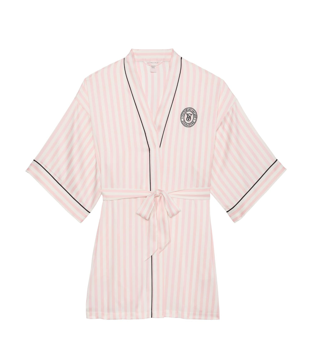 Victoria's Secret Short Satin Piped Robe for Women (XS-XXL)