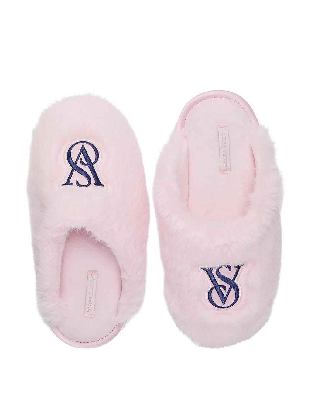 Victoria's Secret Luxe Plush Faux Fur Slip-On Slippers Pink New