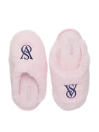 Victoria's Secret Luxe Plush Faux Fur Slip-On Slippers Pink New