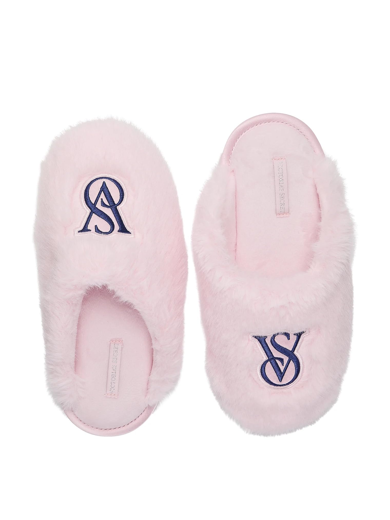 Victoria's Secret Luxe Plush Faux Fur Slip-On Slippers Pink New