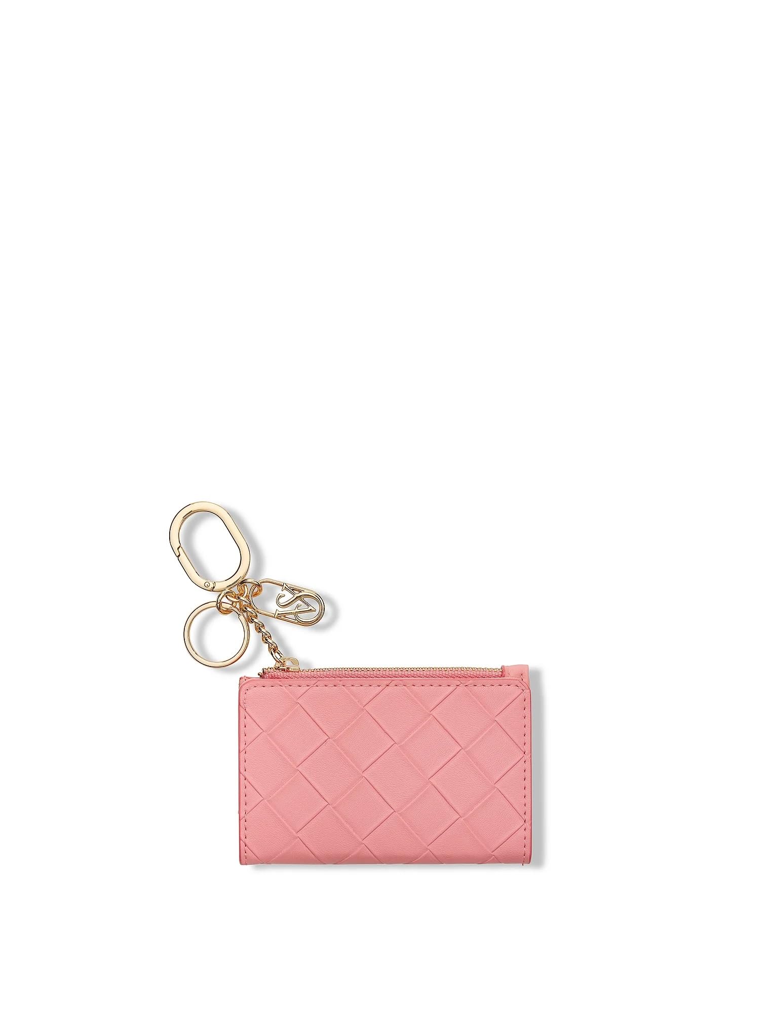 Victoria's Secret Foldover Card Wallet Keychain Pink ID Holder New