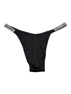 Victoria's Secret Very Sexy High Leg Rhinestone Brazilian Panty Black Large New