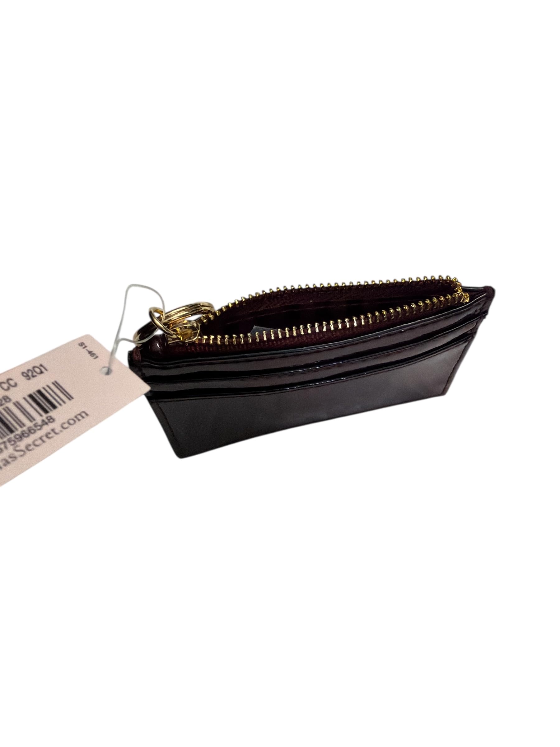 Victoria's Secret Card Case Keychain Burgundy Wallet Zipper Coin Pouch New