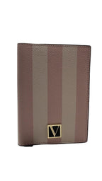 Victoria's Secret Passport Holder Wallet Pink Stripe Faux Leather New