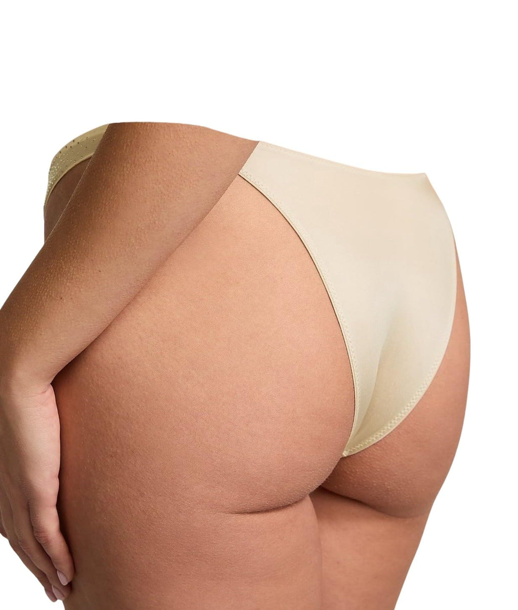 Victoria's Secret Rhinestone Scattered Shine Strap Brazilian Panty Color Beige New