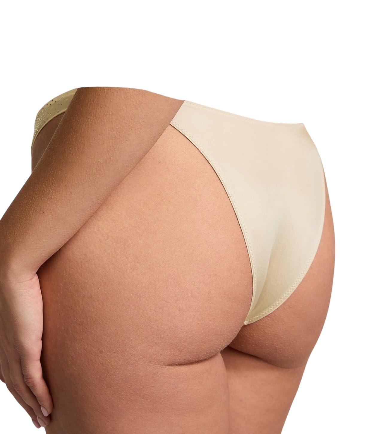 Victoria's Secret Rhinestone Scattered Shine Strap Brazilian Panty Color Beige New