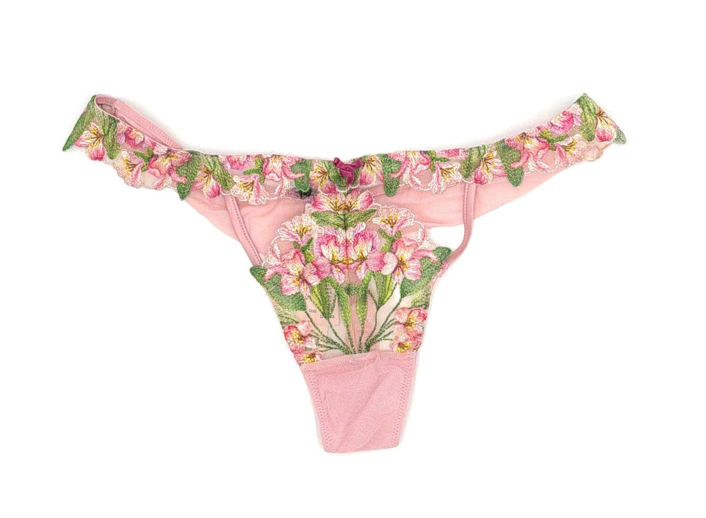 Victoria's Secret Women's Floral Embroidery Floral Lace Thong Panty