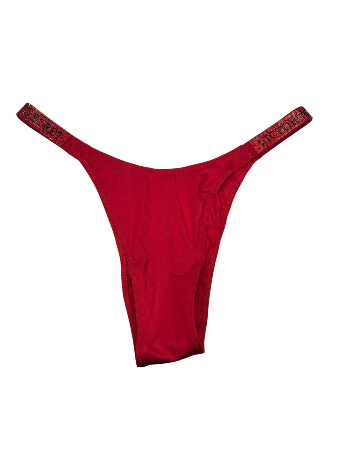 Victoria's Secret Very Sexy Rhinestone Brazilian Panty Red Large New