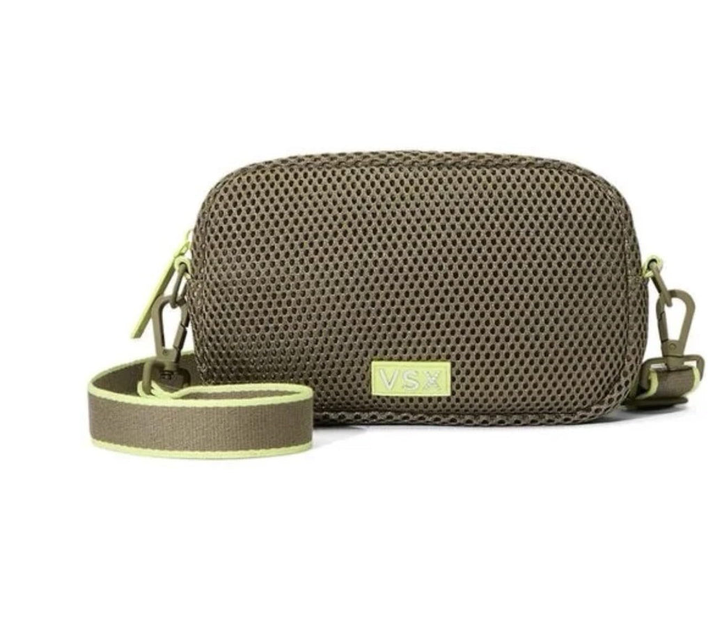 Victoria’s Secret VSX Belt Bag Crossbody Green Mesh Fanny Pack Adjustable Strap Zip Closure New