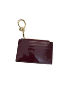 Victoria's Secret Card Case Keychain Burgundy Wallet Zipper Coin Pouch New