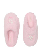 Victoria's Secret Luxe Plush Faux Fur Closed Toe Slippers Pink Soft Cozy House Shoes New