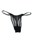 Victoria's Secret Sheer Shine Thong Panty Color Black New