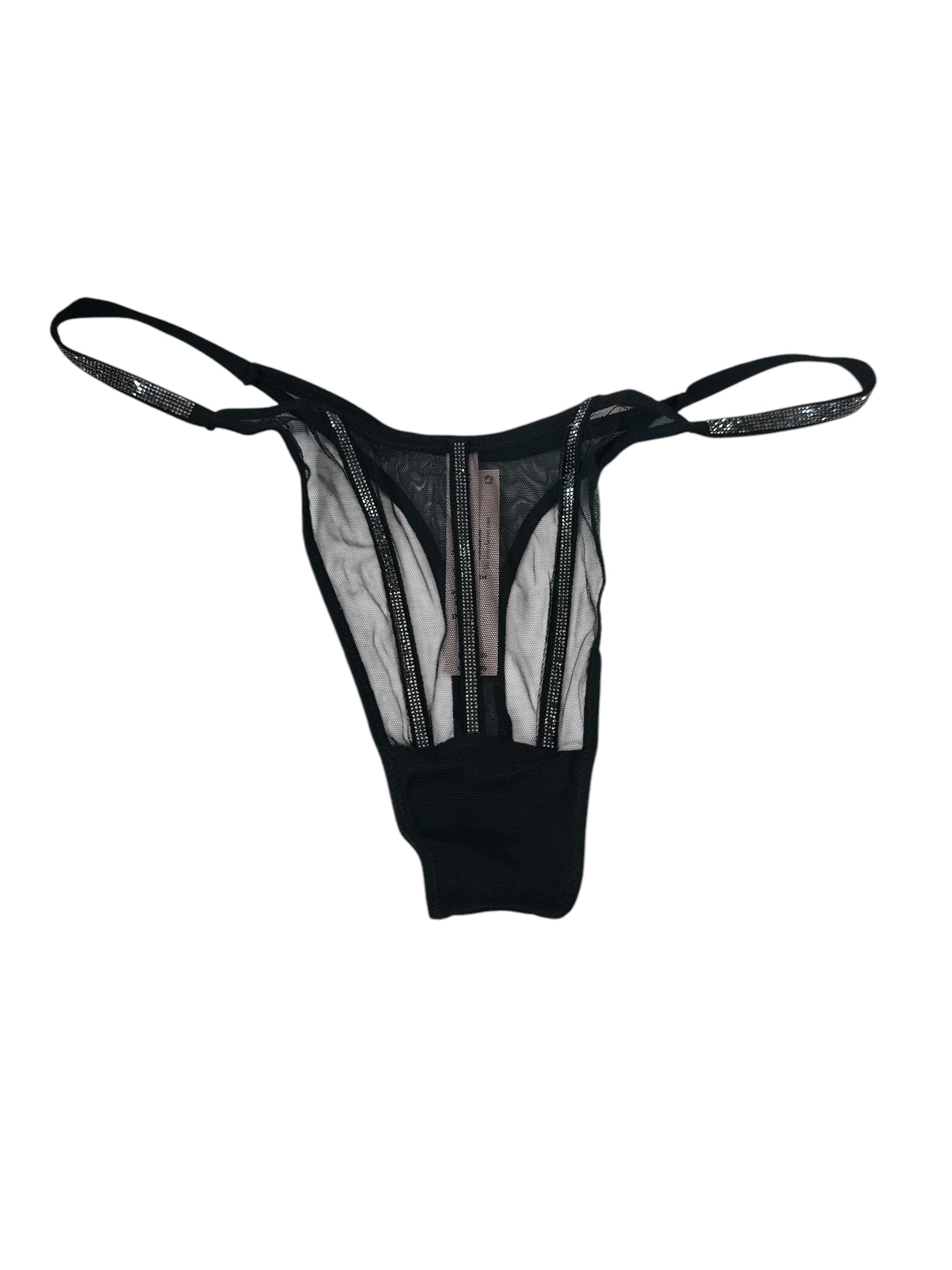 Victoria's Secret Sheer Shine Thong Panty Color Black New
