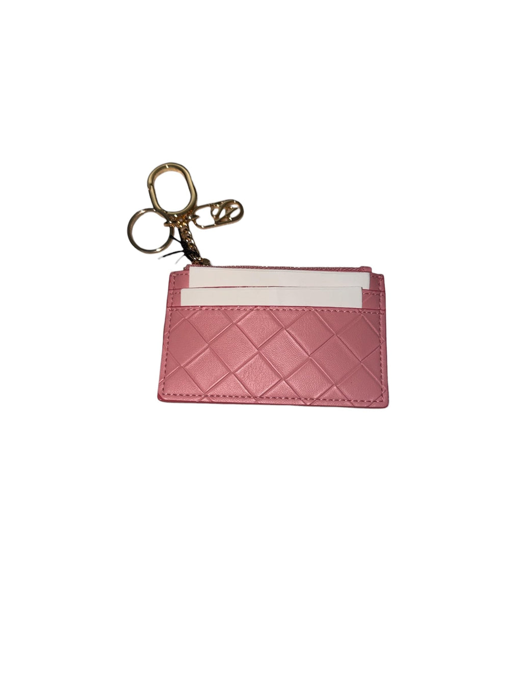 Victoria's Secret Classic Zipper Card Case Keychain Pink New
