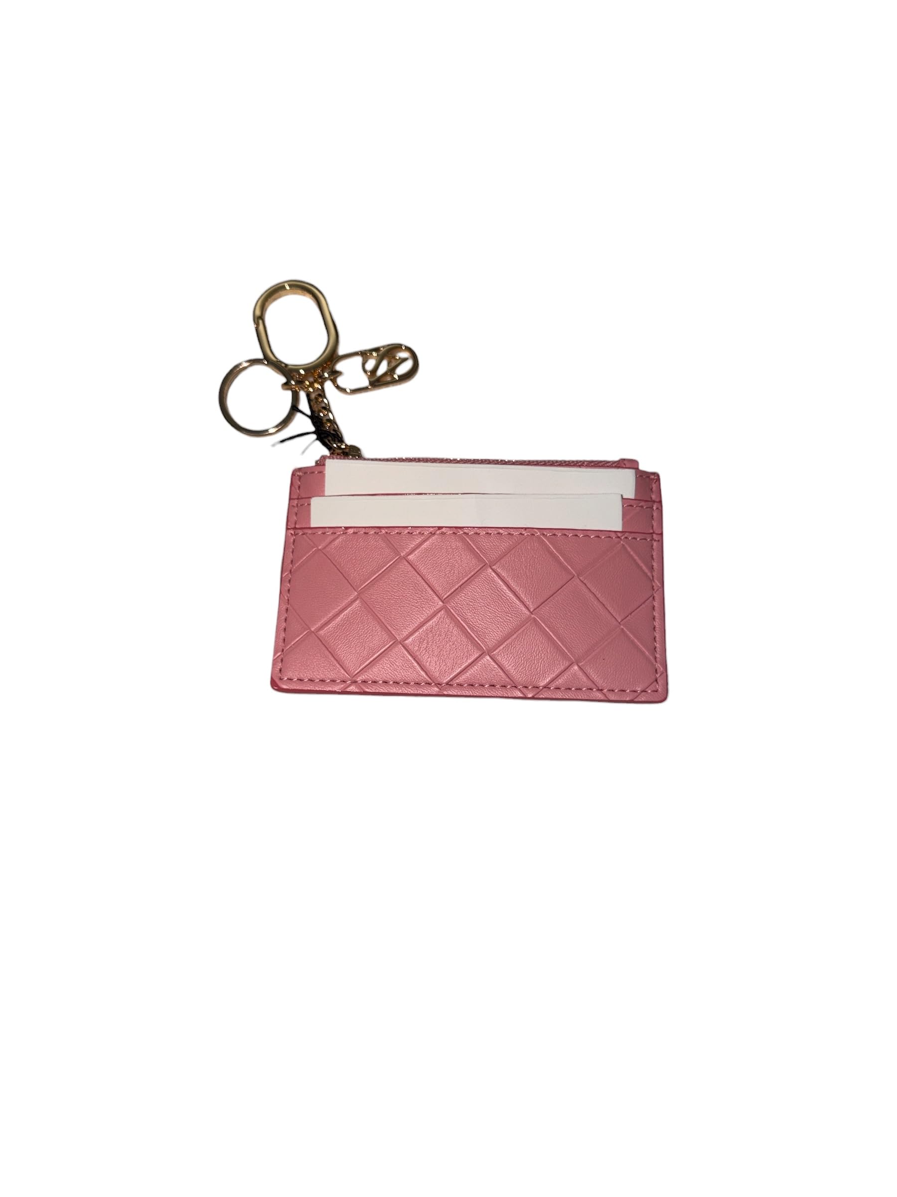 Victoria's Secret Classic Zipper Card Case Keychain Pink New
