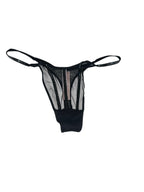 Victoria's Secret Sheer Shine Thong Panty Color Black New (US, Alpha, Small, Regular, Regular, Black Shine)