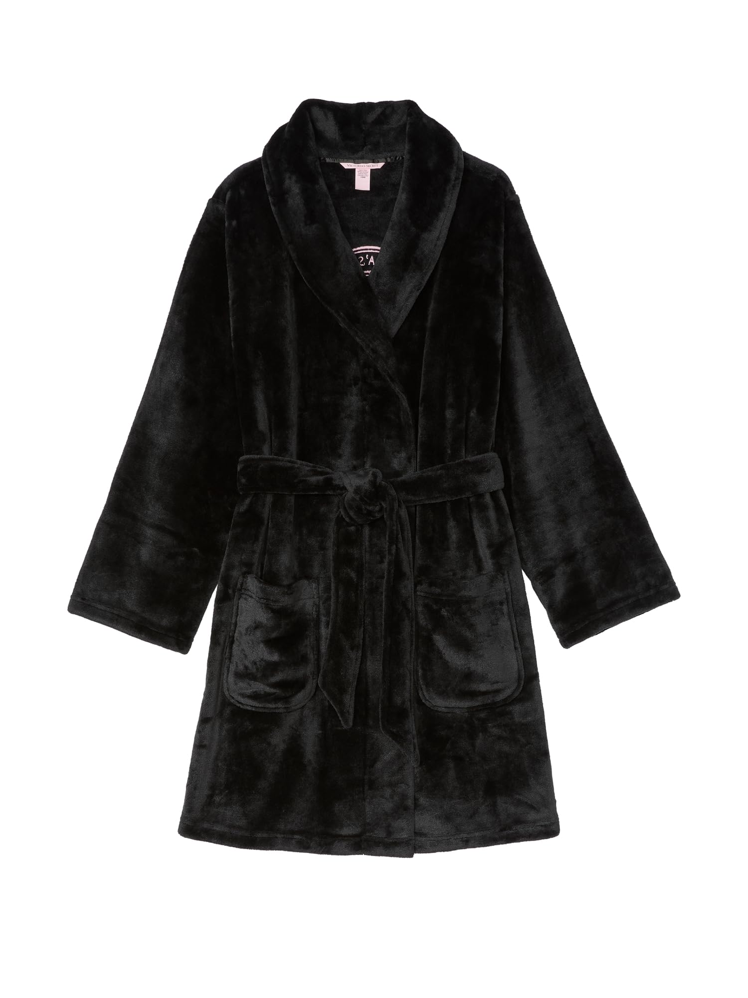 Victoria's Secret Short Cozy Robe, Robes for Women, Black (XS/S)