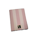 Victoria's Secret Passport Holder Wallet Pink Stripe Faux Leather New