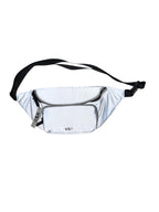 Victoria’s Secret VSX Reflective Belt Bag Fanny Pack Crossbody Silver Gray Adjustable Strap Zip Running Travel New