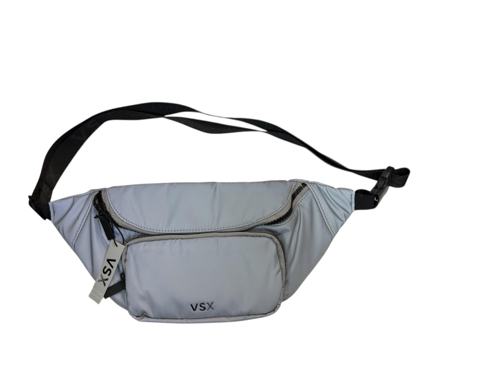 Victoria’s Secret VSX Reflective Belt Bag Fanny Pack Crossbody Silver Gray Adjustable Strap Zip Running Travel New