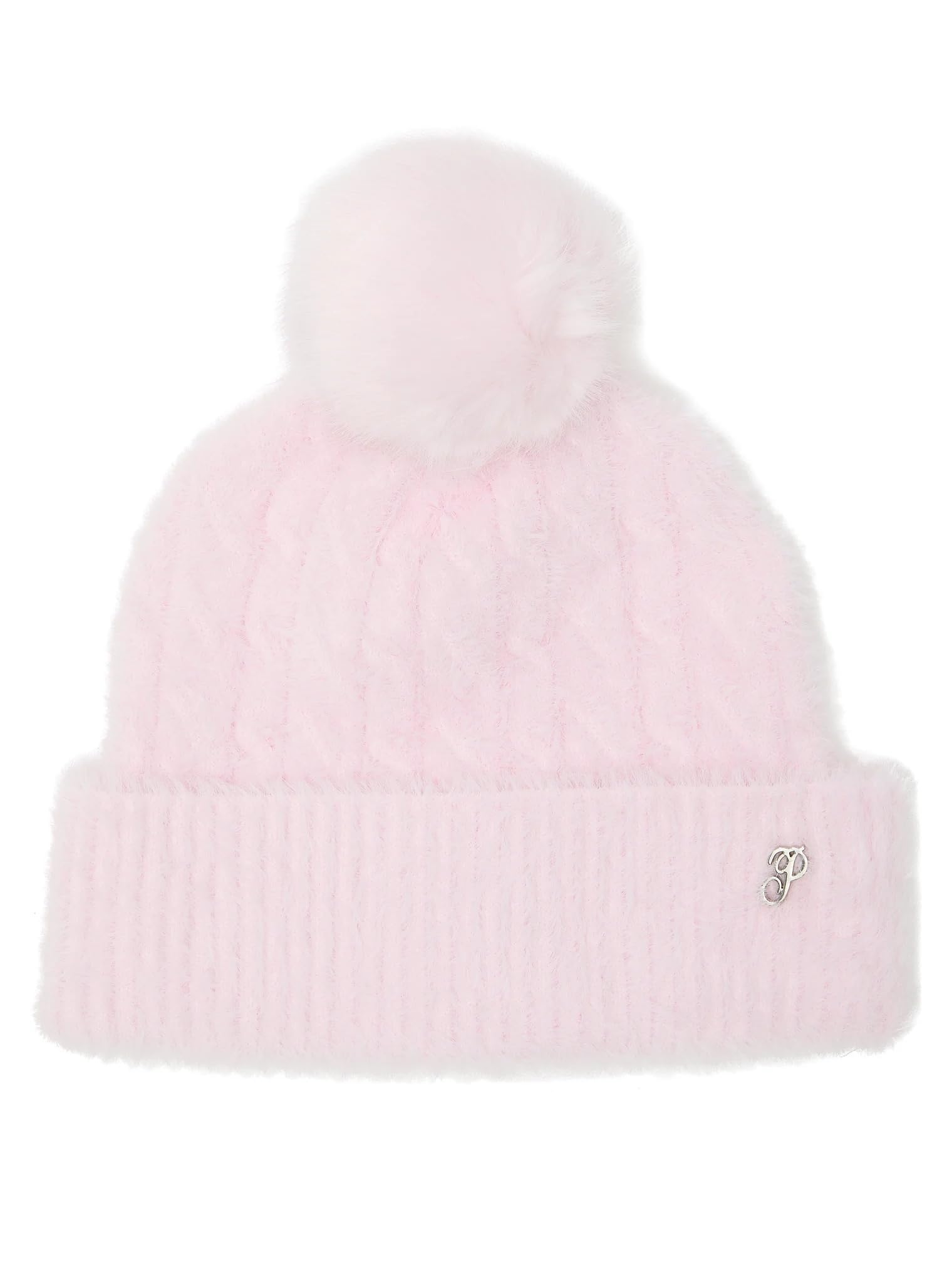 Victoria's Secret Pink Fuzzy Feels Pom Beanie Hat Pink One Size New