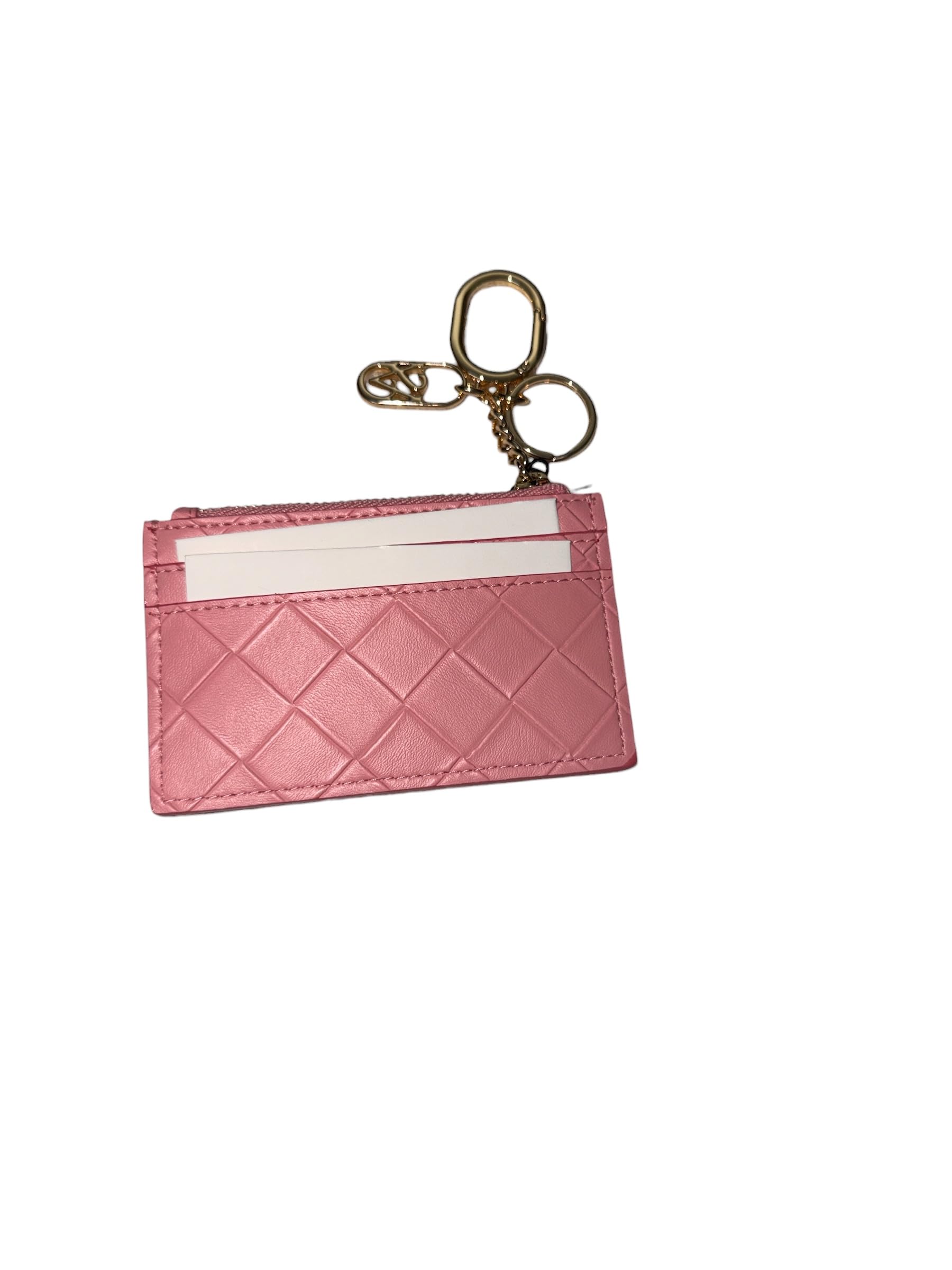 Victoria's Secret Classic Zipper Card Case Keychain Pink New