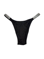 Victoria's Secret Very Sexy High Leg Rhinestone Brazilian Panty Black Large New