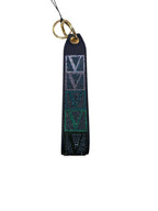 Victoria's Secret Rhinestone Wristlet Keychain Strap Multicolor Blue Shine Gold-Tone Hardware New