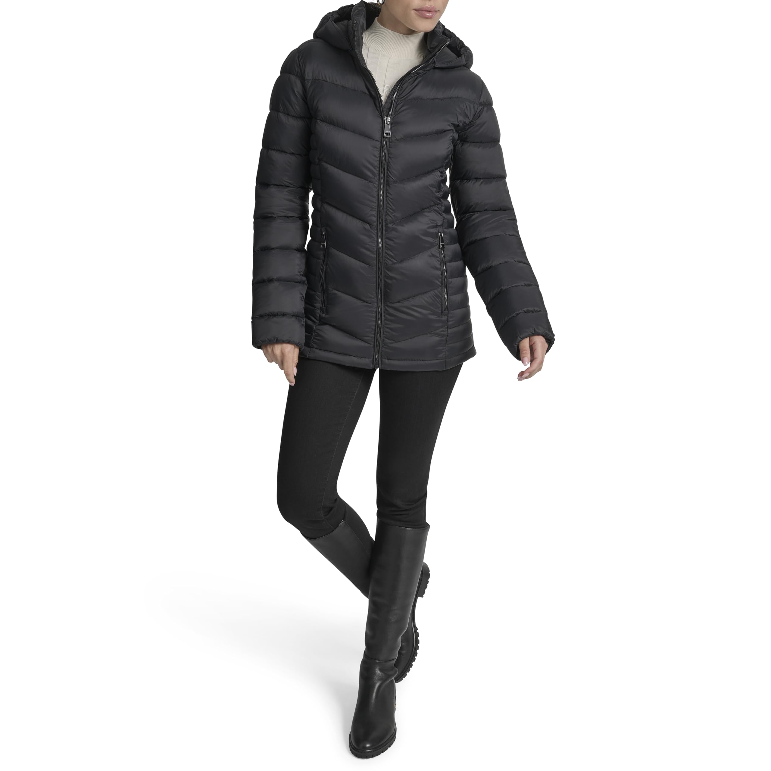 DKNY Women's Outerwear,Black,SMALL