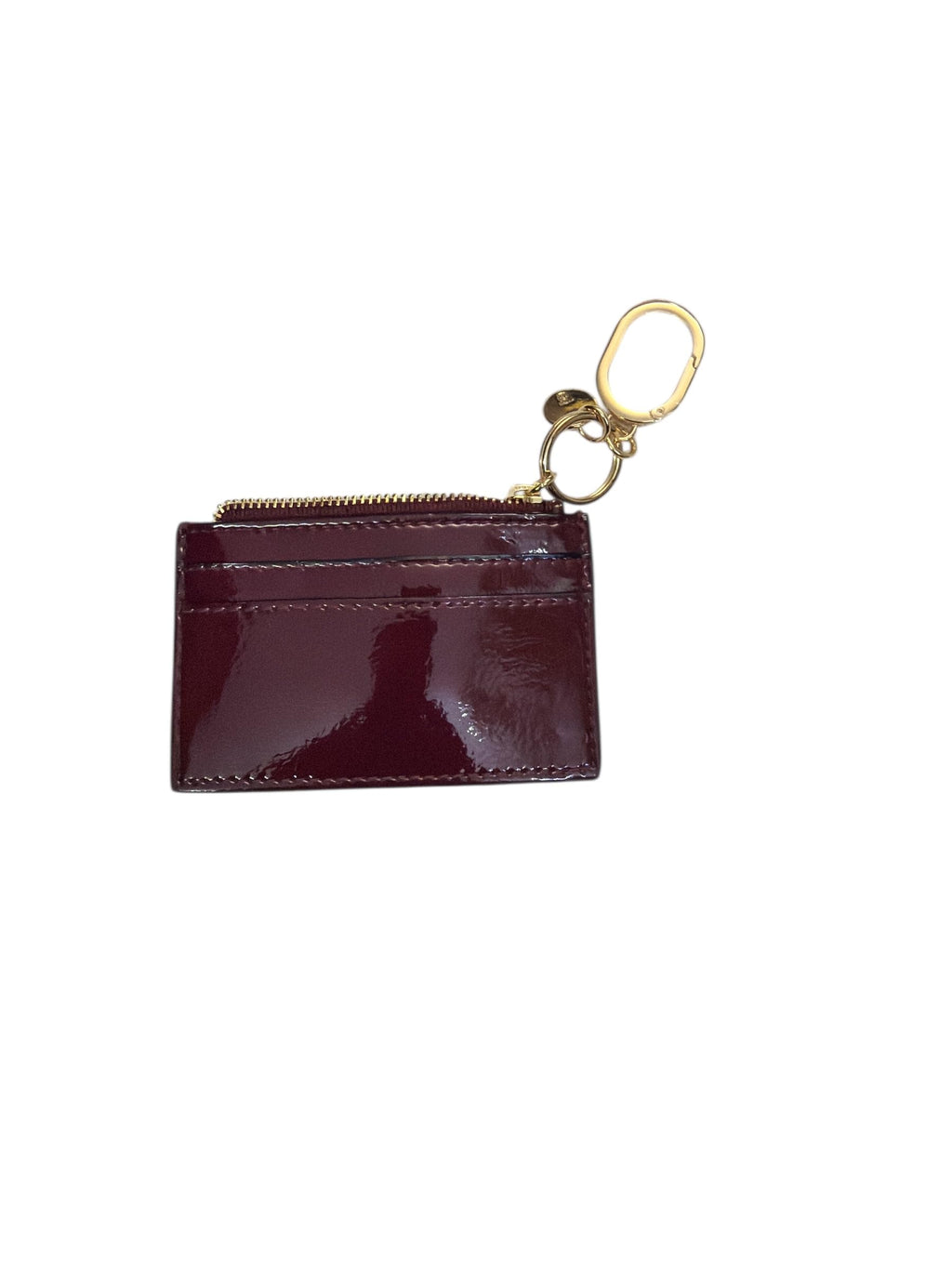 Victoria's Secret Card Case Keychain Burgundy Wallet Zipper Coin Pouch New