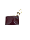 Victoria's Secret Card Case Keychain Burgundy Wallet Zipper Coin Pouch New