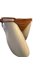 Victoria's Secret Shine Diamante Tie Side Bikini Bottom Cinnamon New