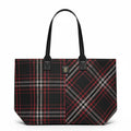 Victoria's Secret Plaid Tote Bag – Cozy Red & Black Winter Plaid with Gold VS Monogram – Top Zip, Interior Slip Pocket – One Size
