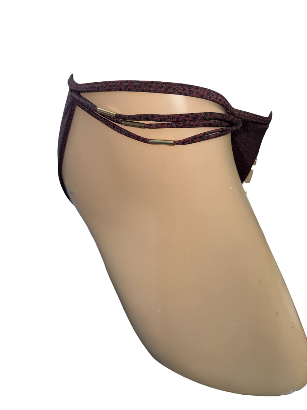 Victoria's Secret Archives Strappy String Bikini Bottom Swimwear Burgundy (US, Alpha, Large, Regular, Regular, Burgundy Dots)