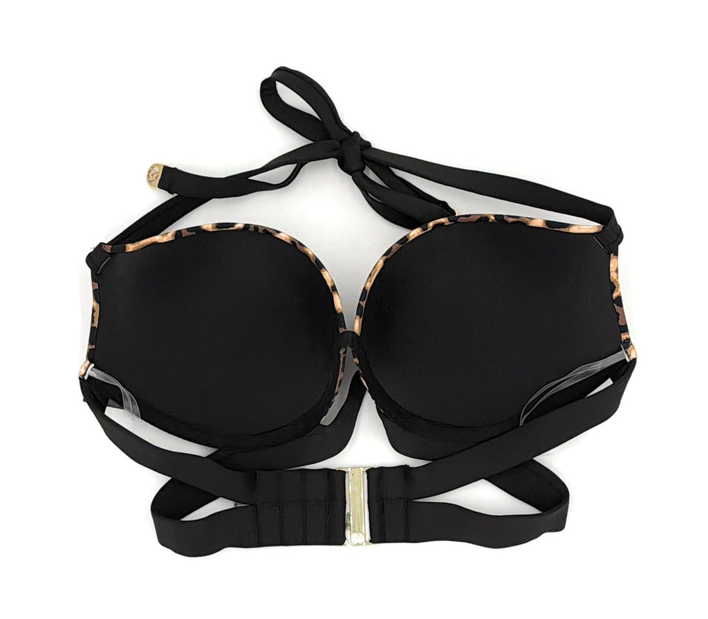 Victoria's Secret Swim Push Up Banded Bikini Top Bathing Suit Animal Print 32B