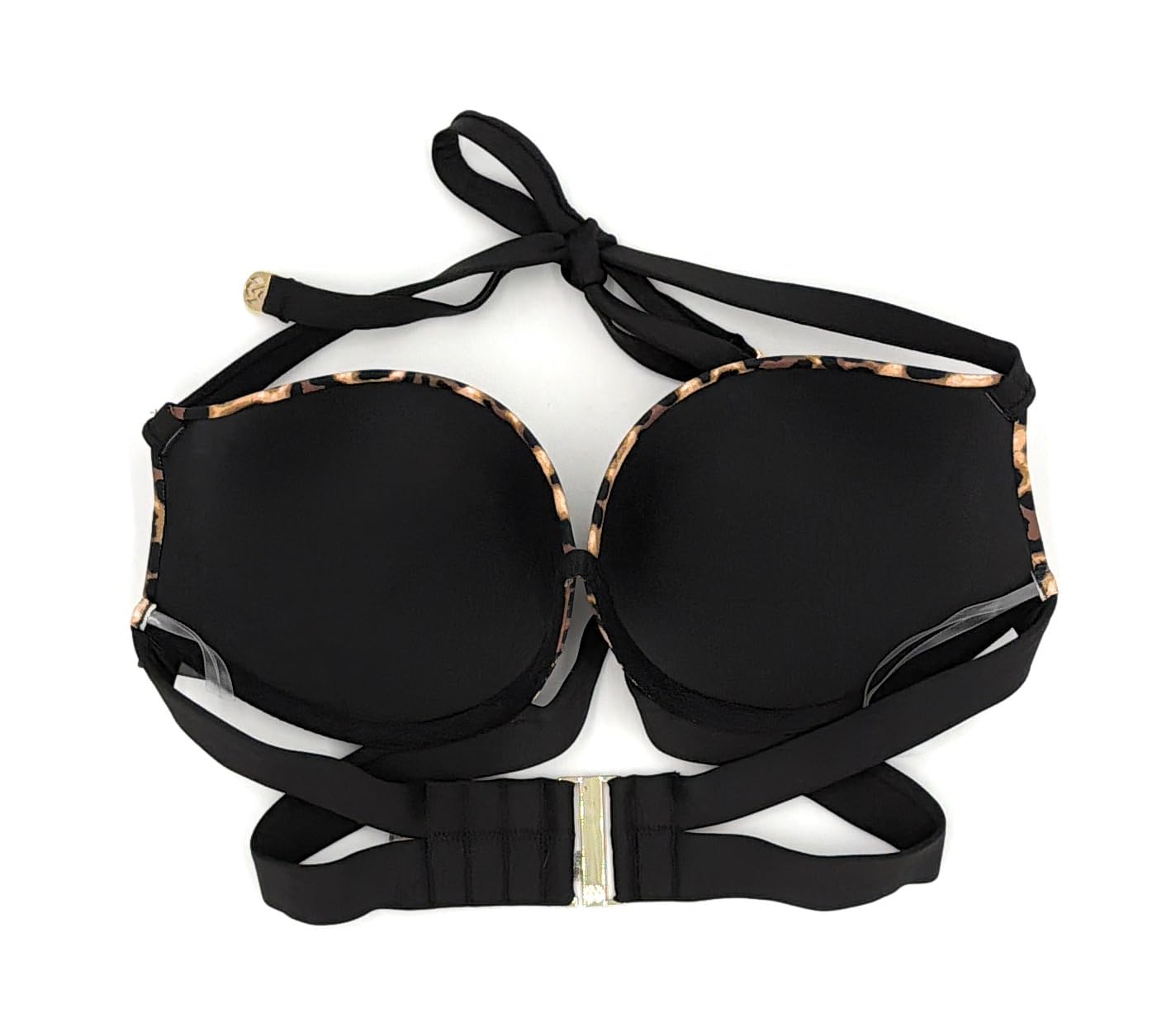 Victoria's Secret Swim Push Up Banded Bikini Top Bathing Suit Animal Print 32B