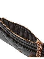 Victoria's Secret Card Holder Wallet Keychain Black Gold Tone New