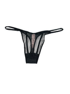 Victoria's Secret Sheer Shine Thong Panty Color Black New (US, Alpha, Small, Regular, Regular, Black Shine)